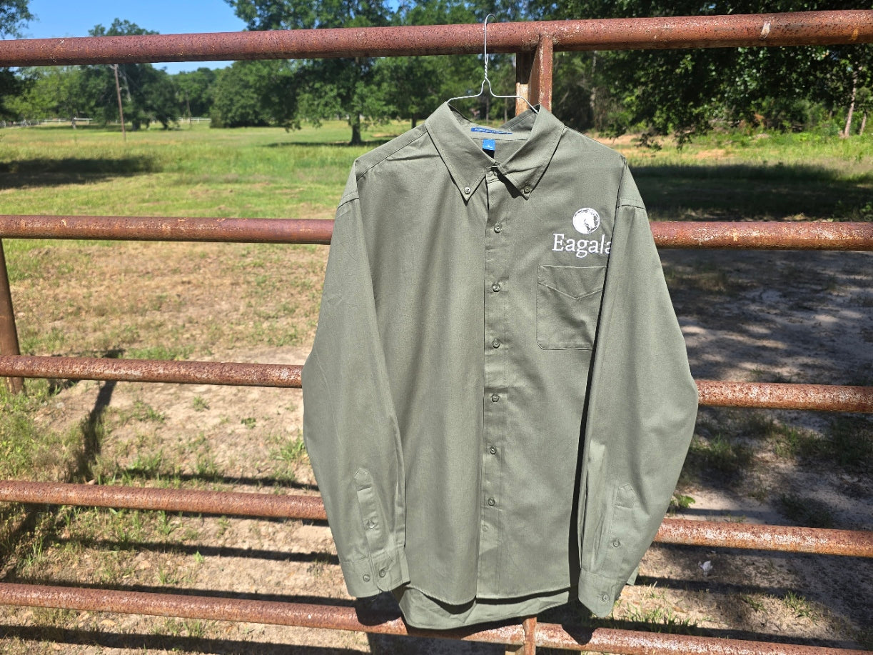 Mens Button Down Green Shirt