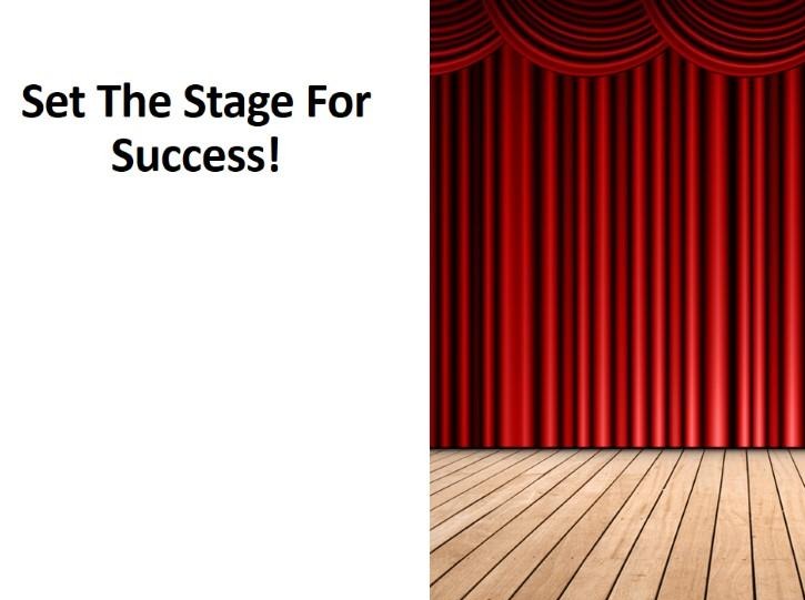 A red stage curtain representing to set the state for success